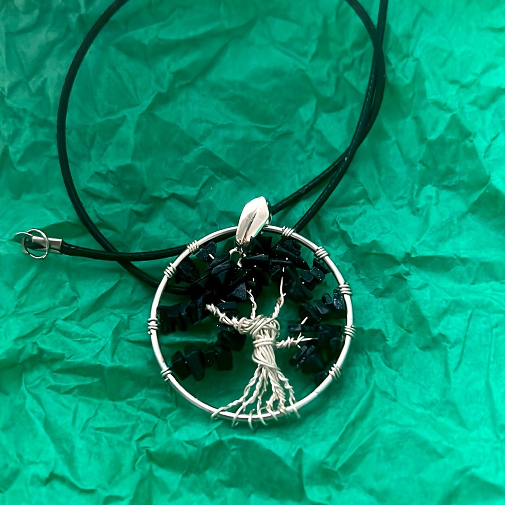 Tree of life necklace with leather strap